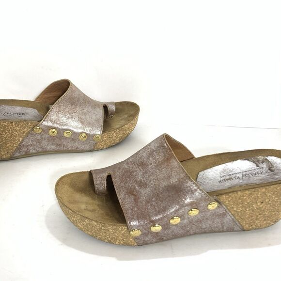 Donald J Pliner Metallic Leather Ginie Platform Slides Sandals Size 9.5 B Women - Picture 6 of 14